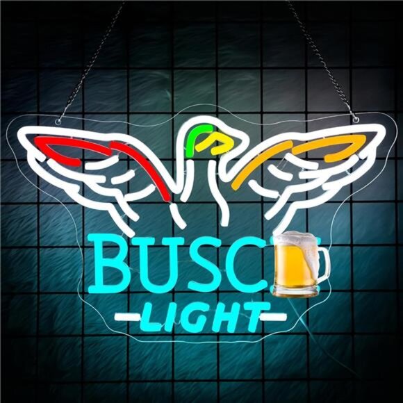 Busch Light Beer Neon LED Duck Hunt Sign Wall Decor Man Cave Beer Bar Pub Party - Picture 1 of 8